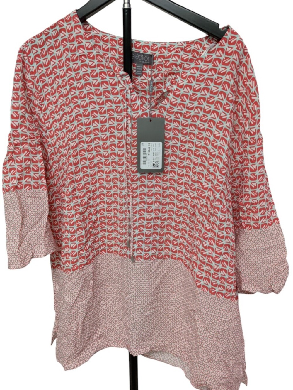 Retail $100 Selection By Ulla Popken Pattern Viscose Blouse